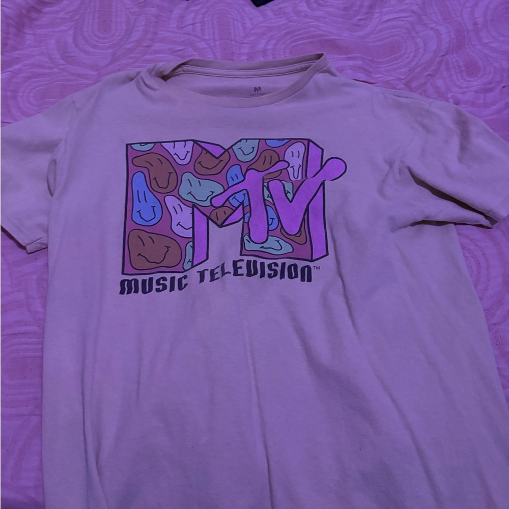 MTV Graphic T-Shirt in Purple and Tan